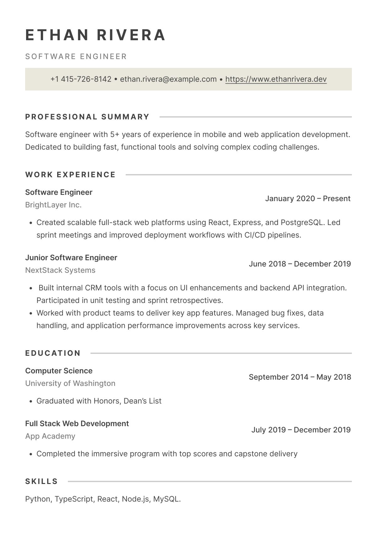 Career Boost resume template, suited for experienced professionals in leadership roles