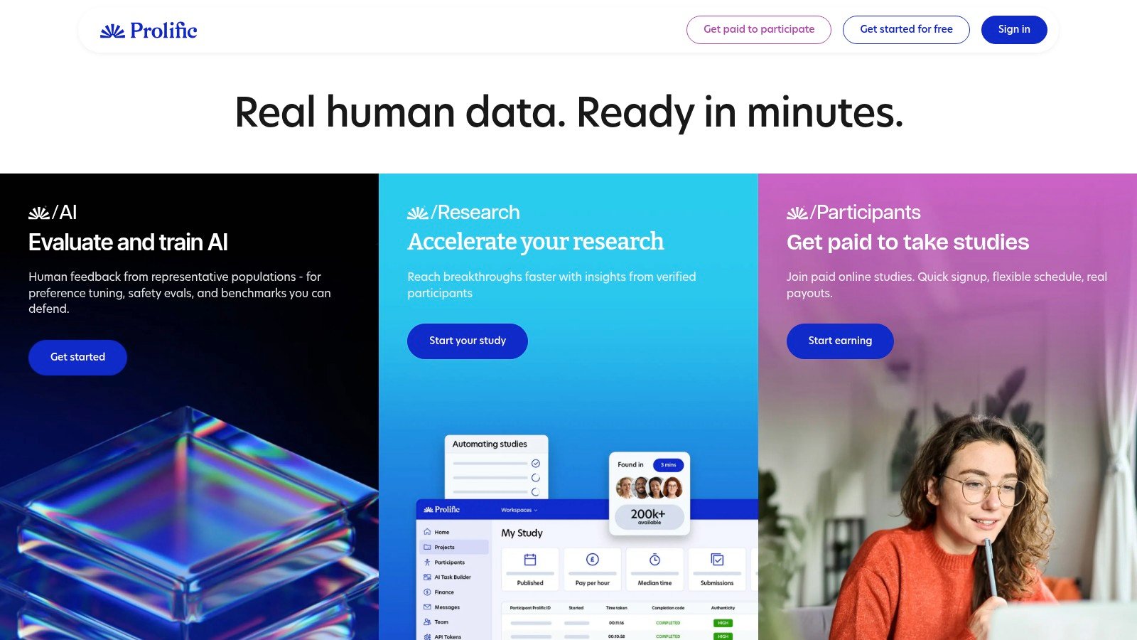 Prolific homepage