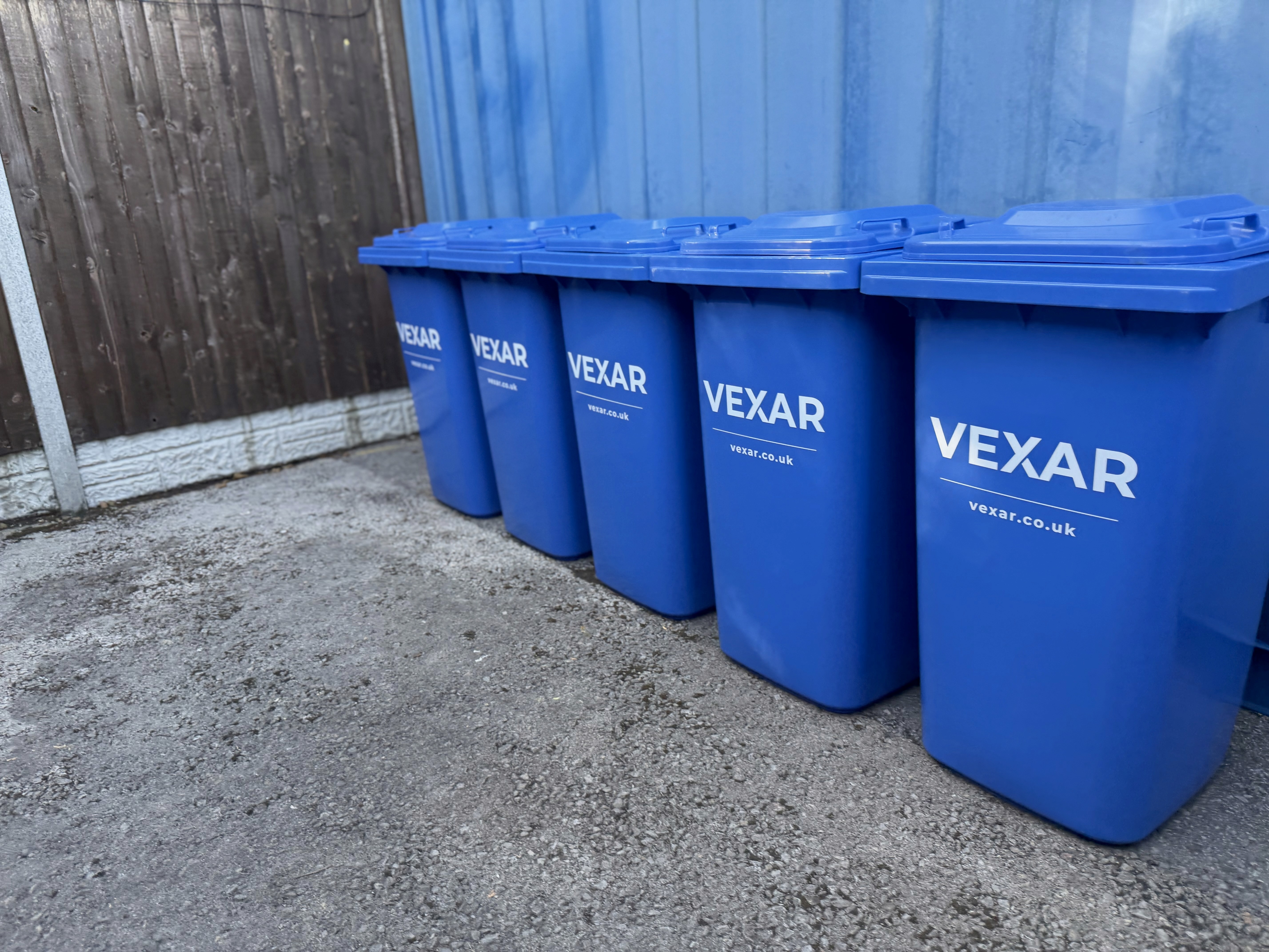 Multiple VEXAR bins ready for commercial use