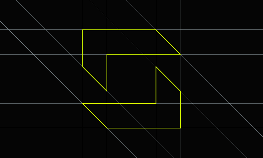 A logo with guidelines.