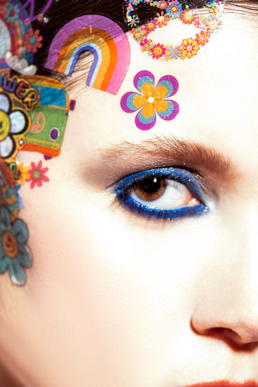 Man wearing headphones inside an airplane.