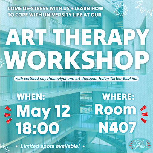 Art therapy workshop advertisement.