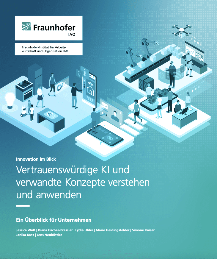 Whitepaper zu KI. Cover zeigt schematische Bürosituation