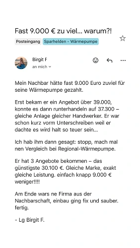 Ein Screenshot einer Kundenstimme.