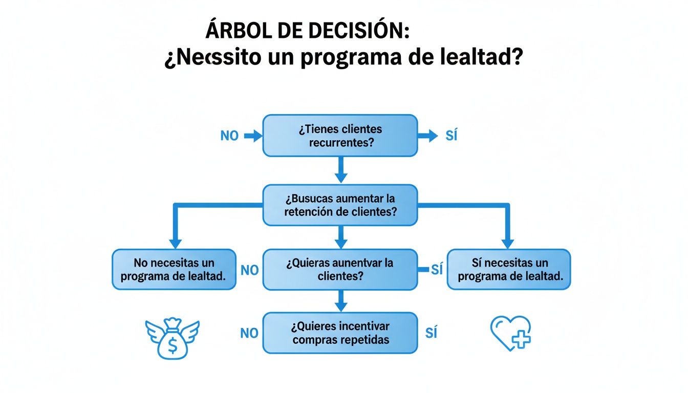 Diagrama de flujo que te ayuda a decidir si necesitas un programa de lealtad para tu negocio.