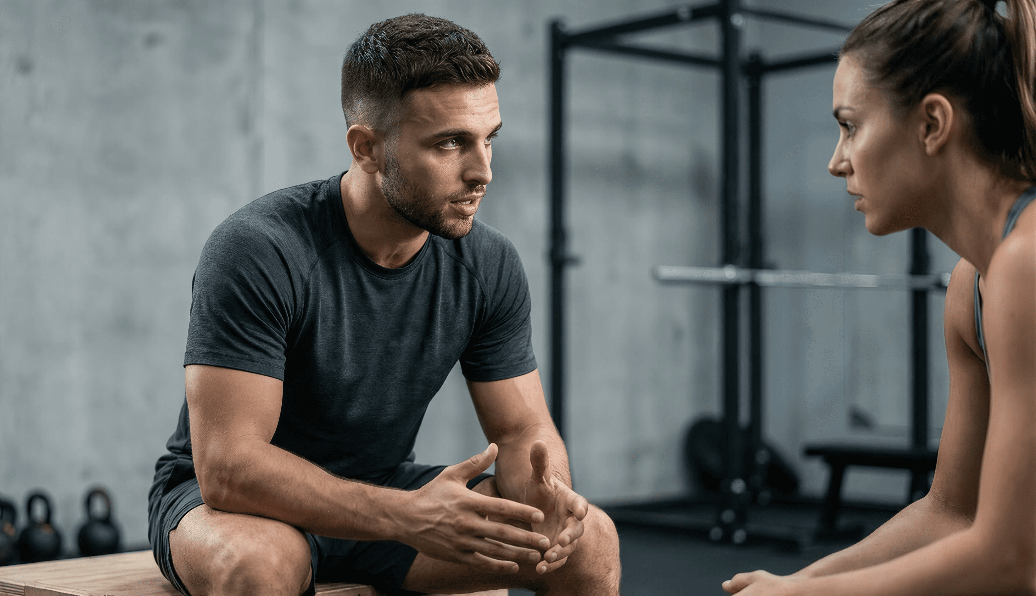 Woman in athletic wear doing high knee exercise