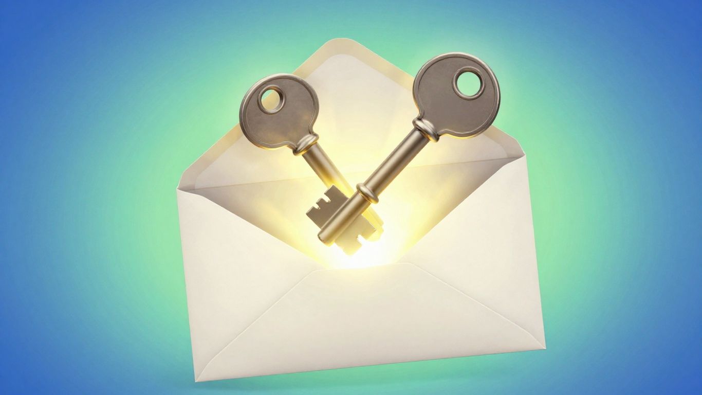 Key unlocking potential from an email envelope.