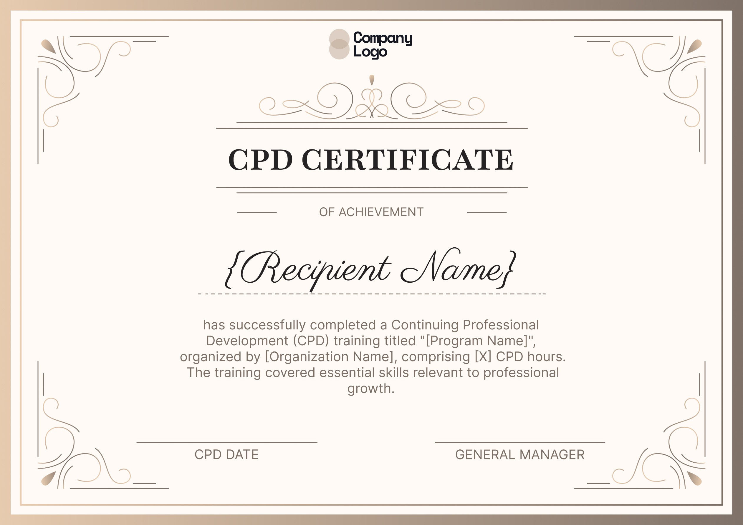 Wauld - Professional and polished CPD certificate template