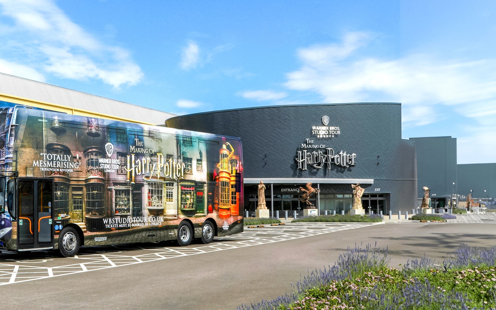 Double-decker bus for coach transfer to Harry Potter London tour.