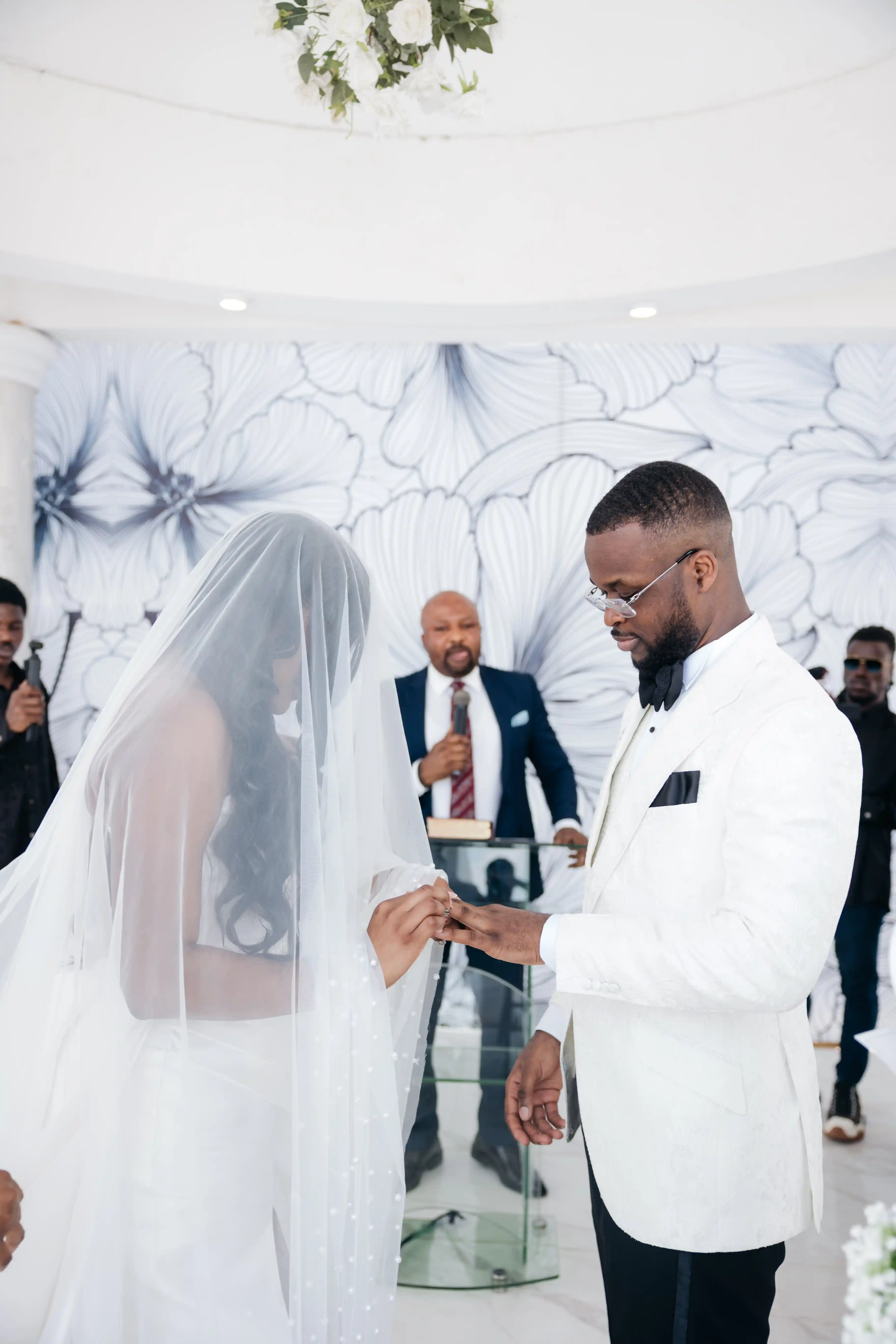 Bride and groom celebrating a luxury wedding coordinated by Victoria Brooks Events, a premium wedding planner in Nigeria.