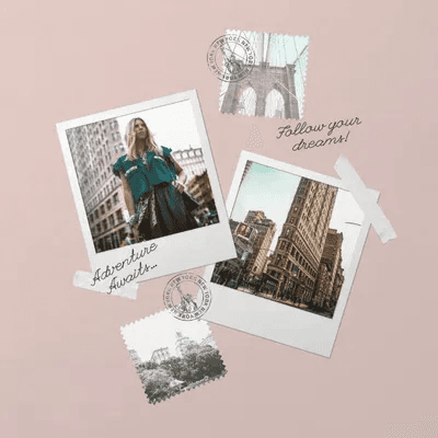 Polaroid Collage Travel Quote Instagram Post Template