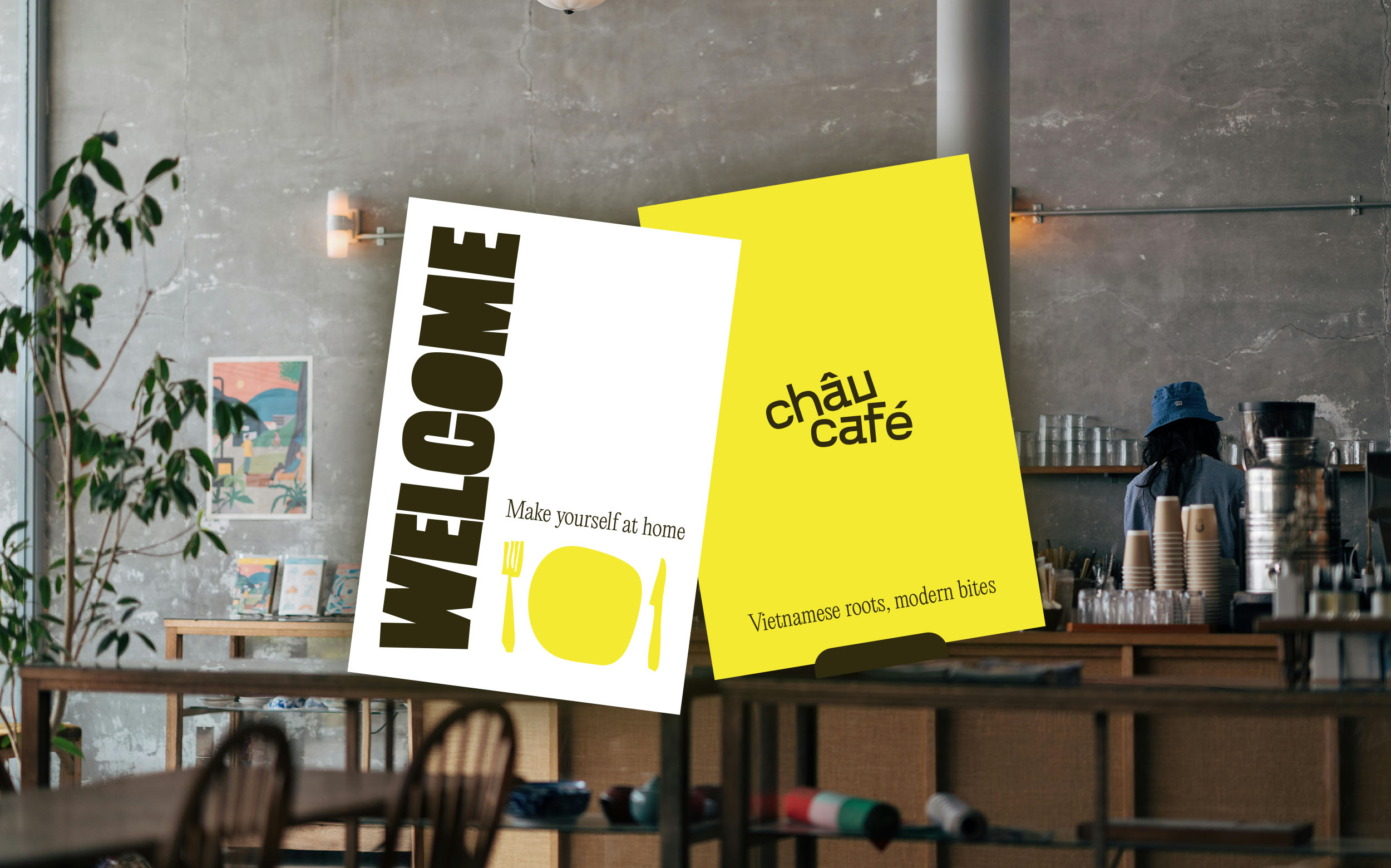 bold yellow menu design