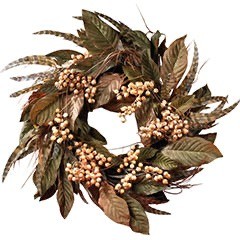 Feather and Berry Fall Wreath