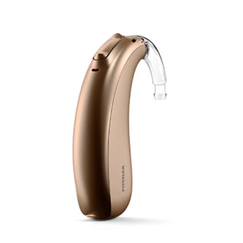 Appareil auditif Phonak Naida Lumity L90 PR pour pertes sévères, alliant technologie SmartSpeech™ et rechargeabilité. Audio Pour Tous.