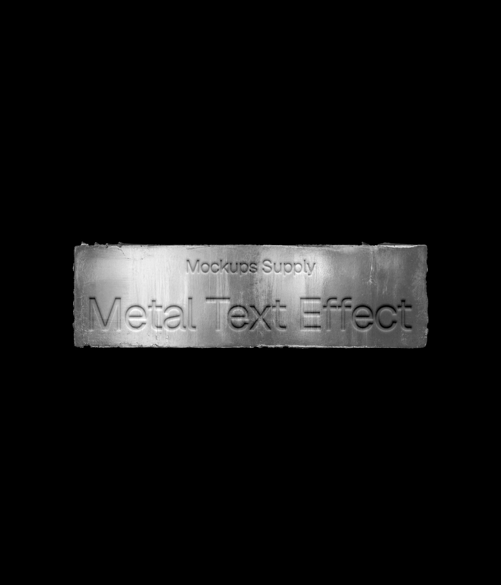 Metal 3D text effect with cut edges download PSD