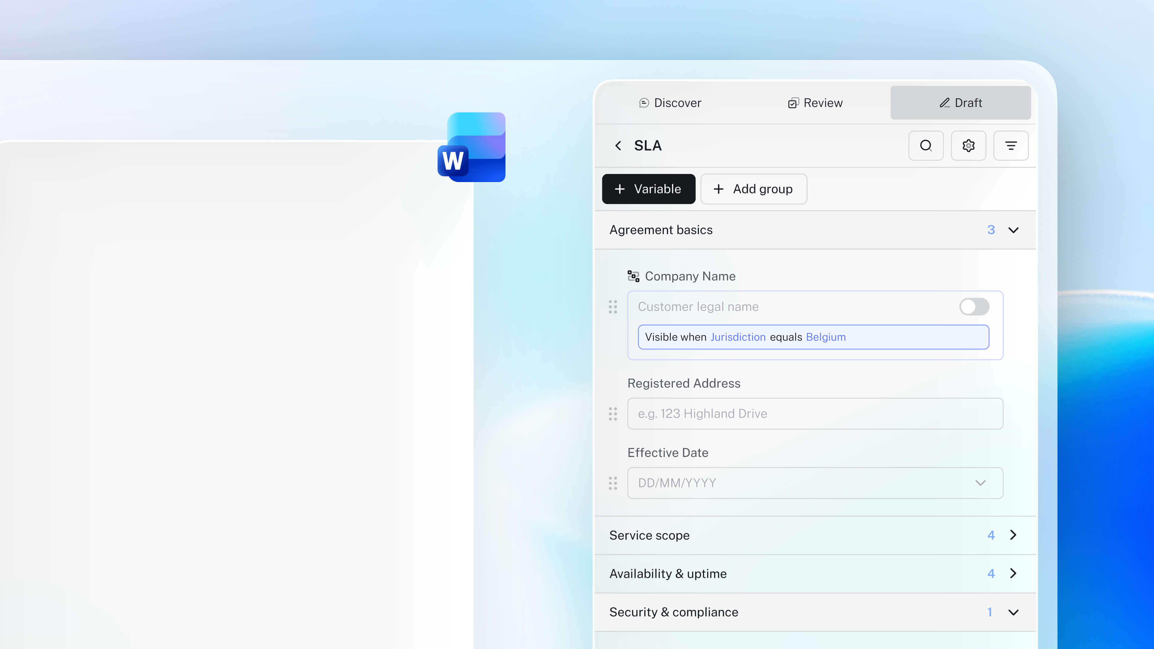 Black and white image of people working at a table with laptops, showing hands gesturing during discussion of digital content displayed on screens, with fabrica® logo in the corner.