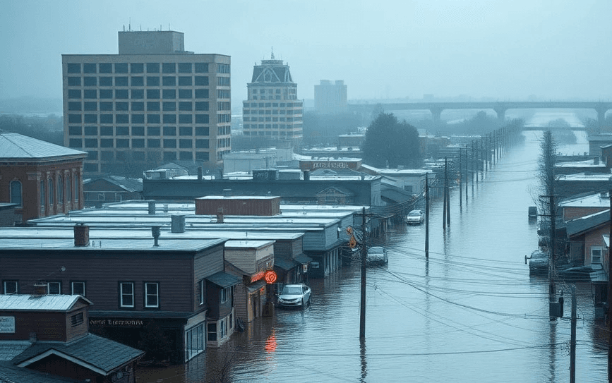 flooded city