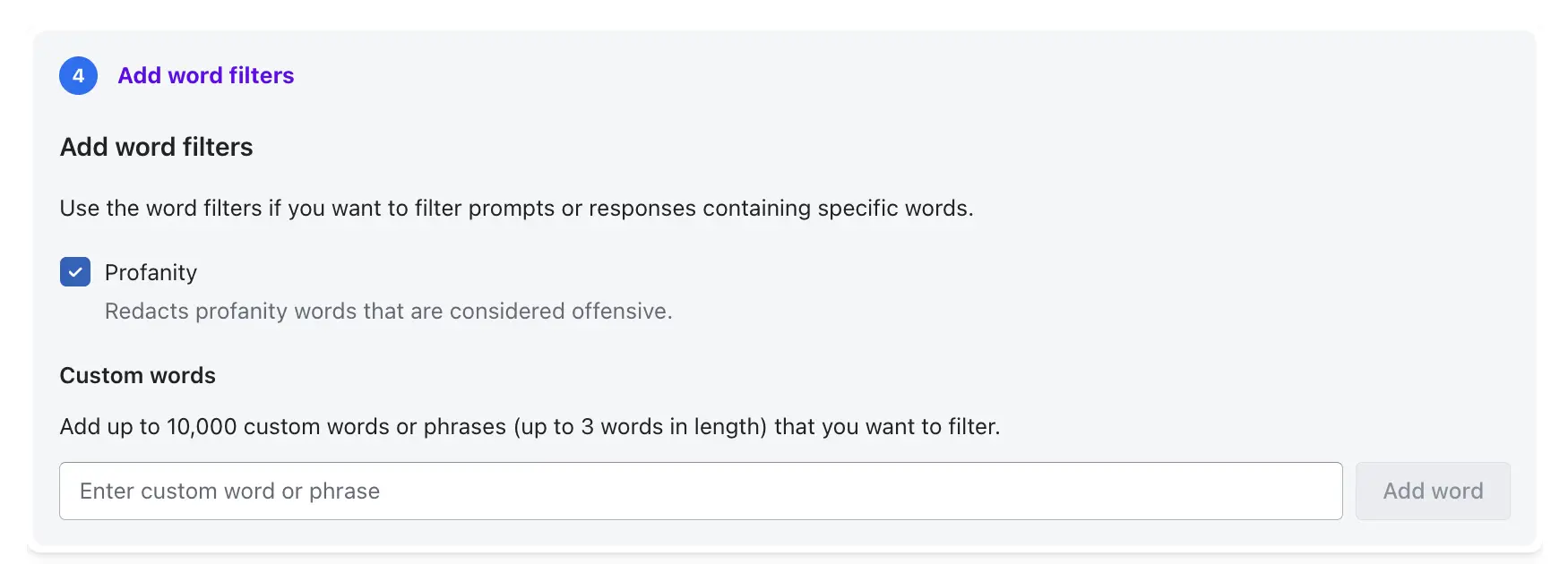 Custom Word Filter