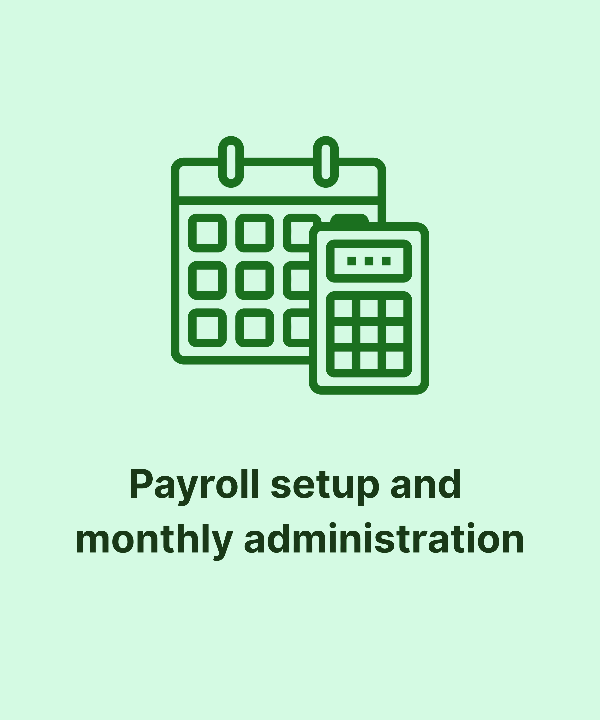Calendar and payroll icon symbolising payroll setup and monthly salary administration