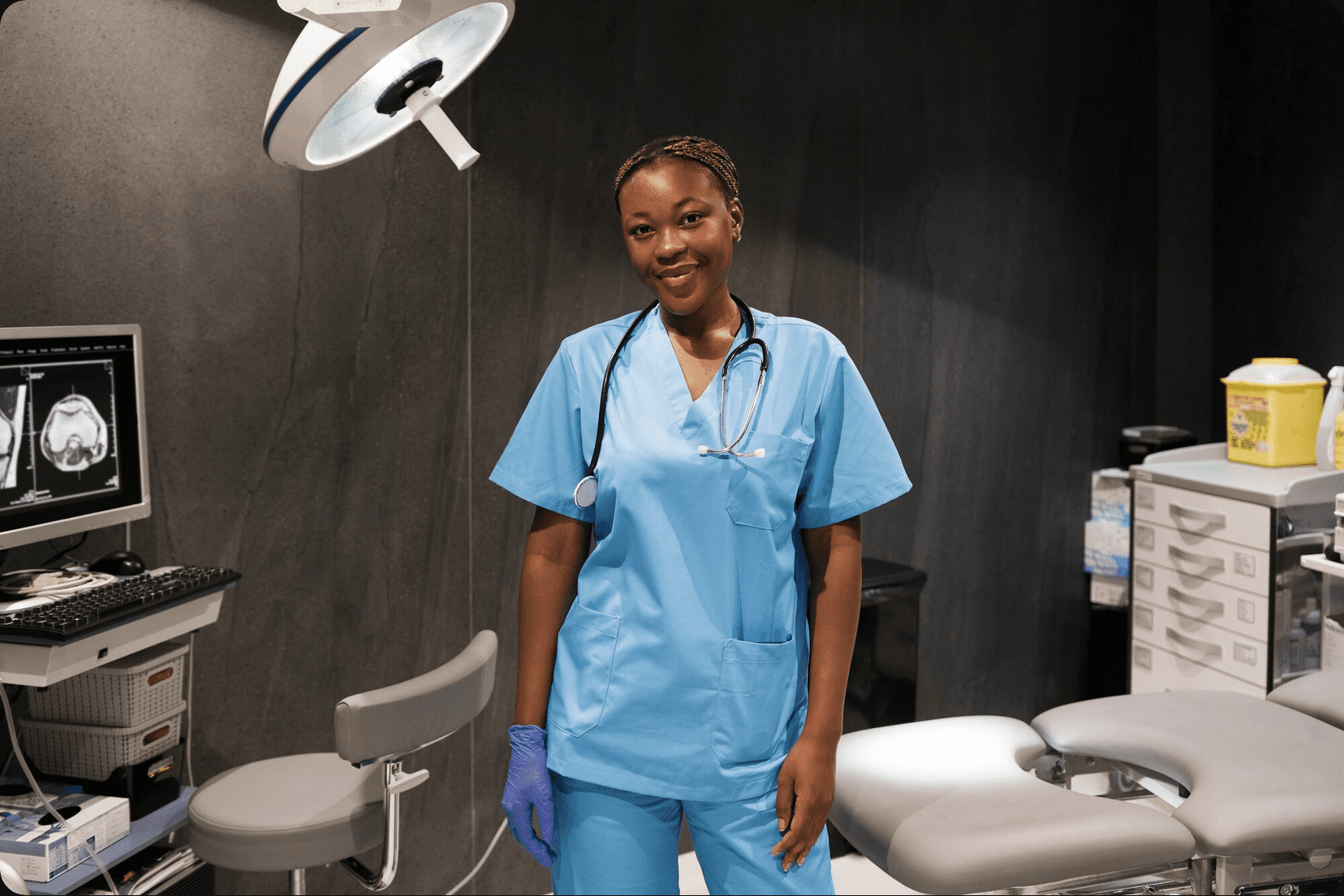 Two surgeons working in a hospital with the hands of a human heart