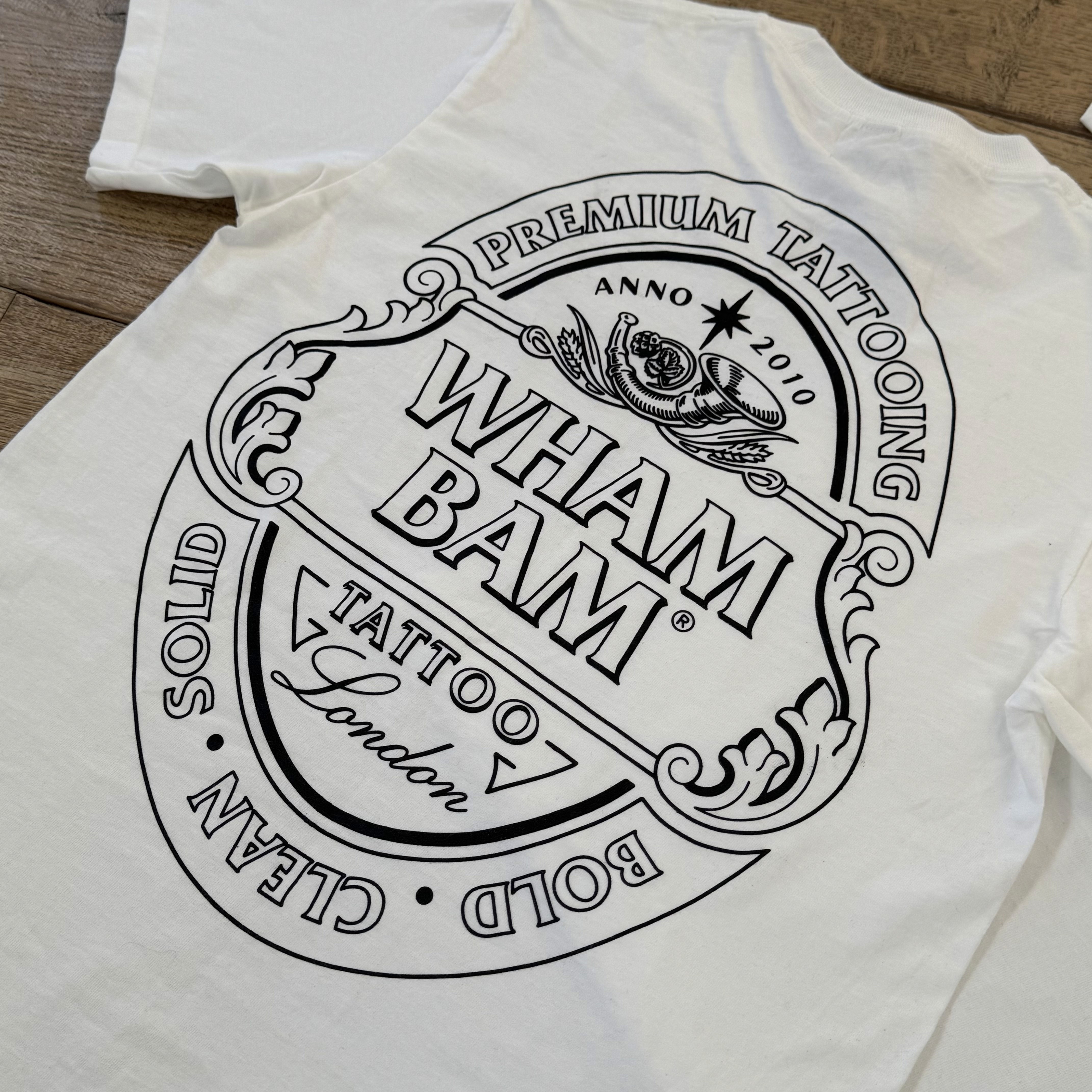 WHAMBAM STELLA TEE — WHITE tattoo shop merch by Whambam Tattoo in Hackney, London — product image 1