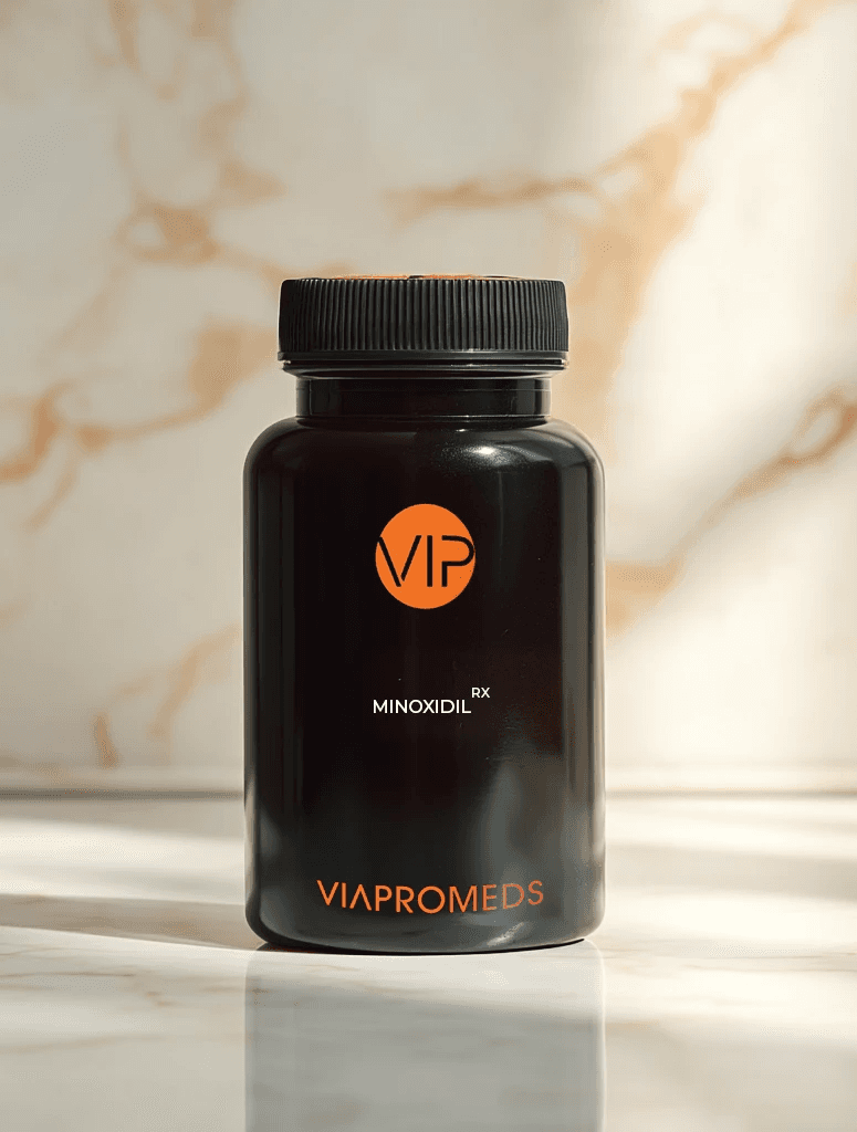 Frasco de tratamiento para la caída del cabello con minoxidil para mujeres