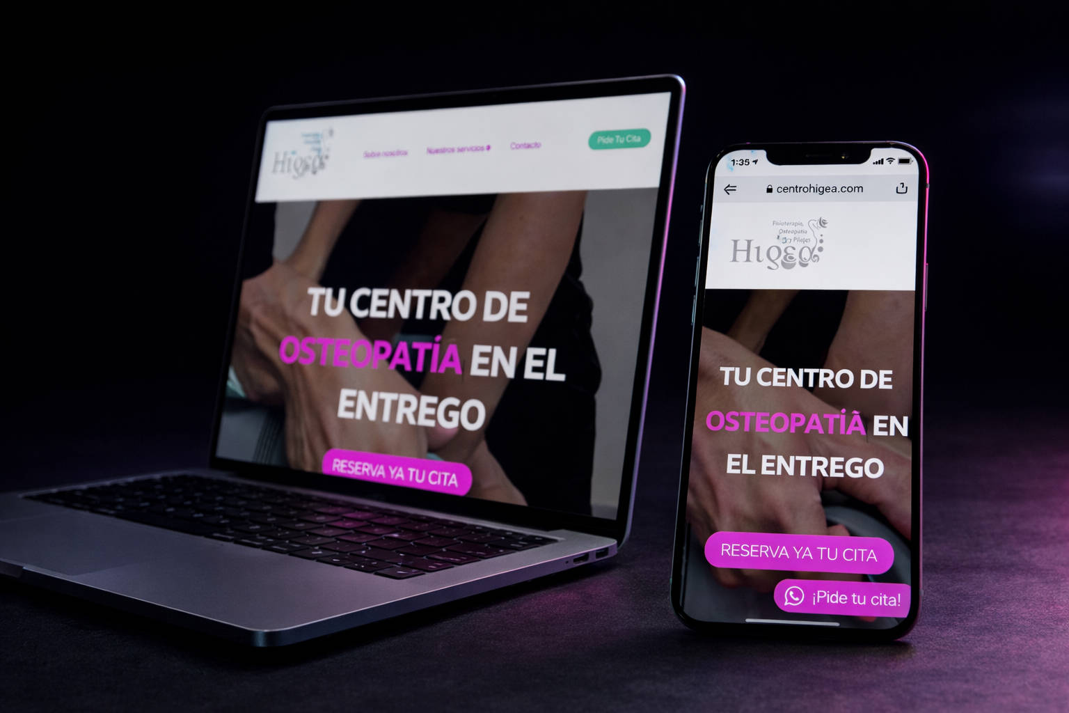 Página web rápida y un seo profesional de una clínica de fisioterapia
