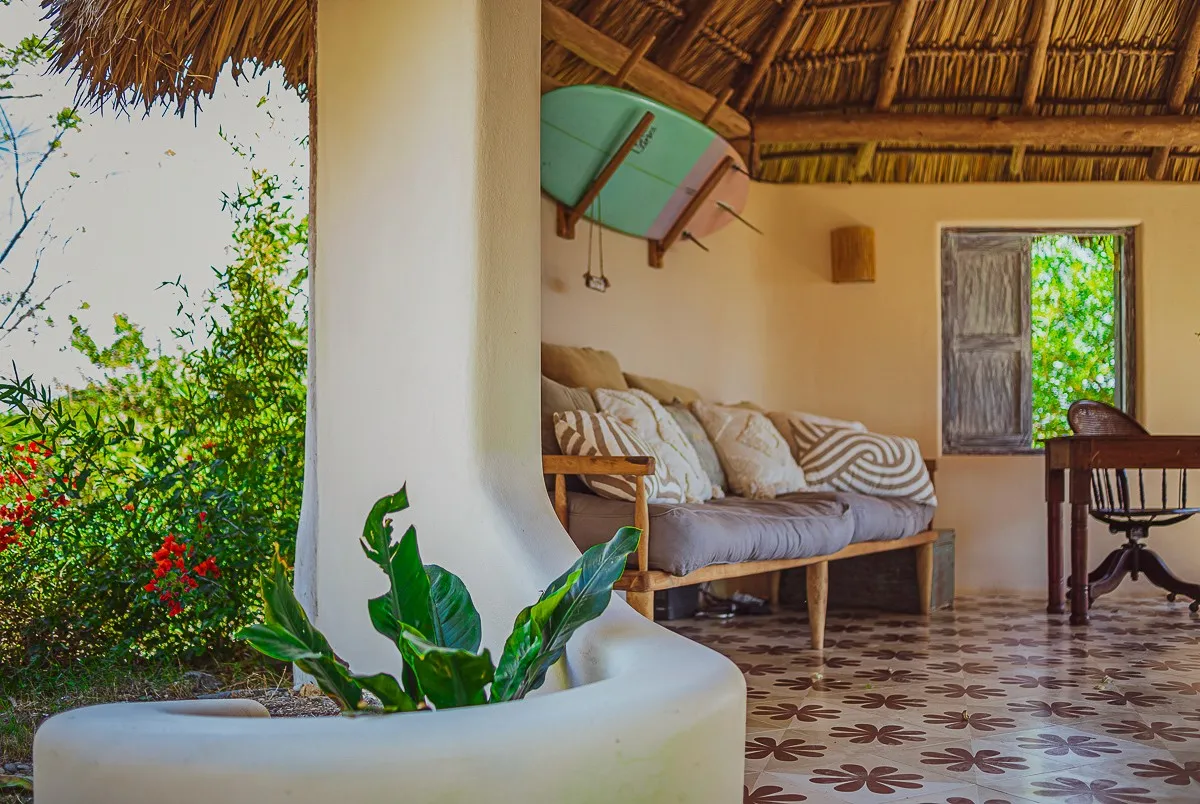 Cocina Sardina coastal restaurant by Costa Architecture, Nicaragua —living room