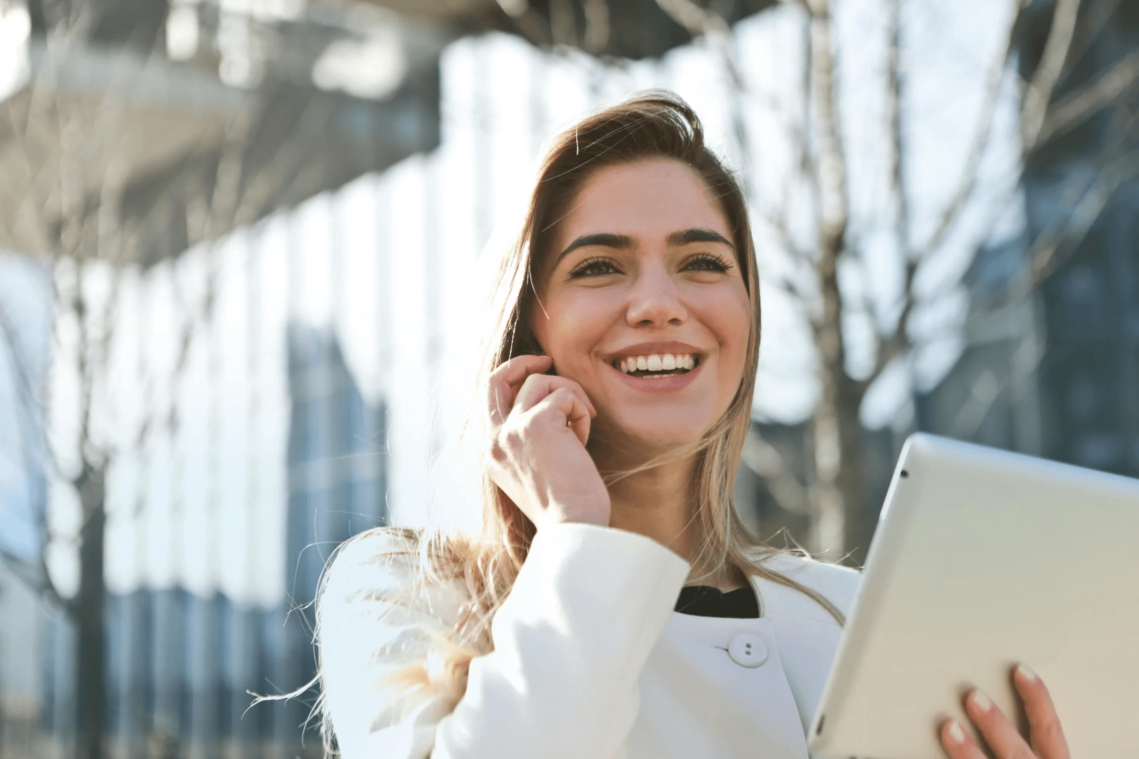 Women smiling