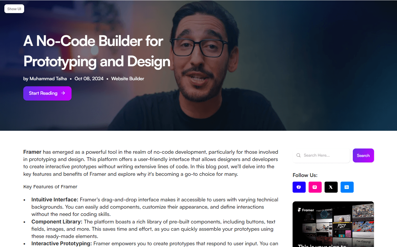 Framer Blog Post Section v8