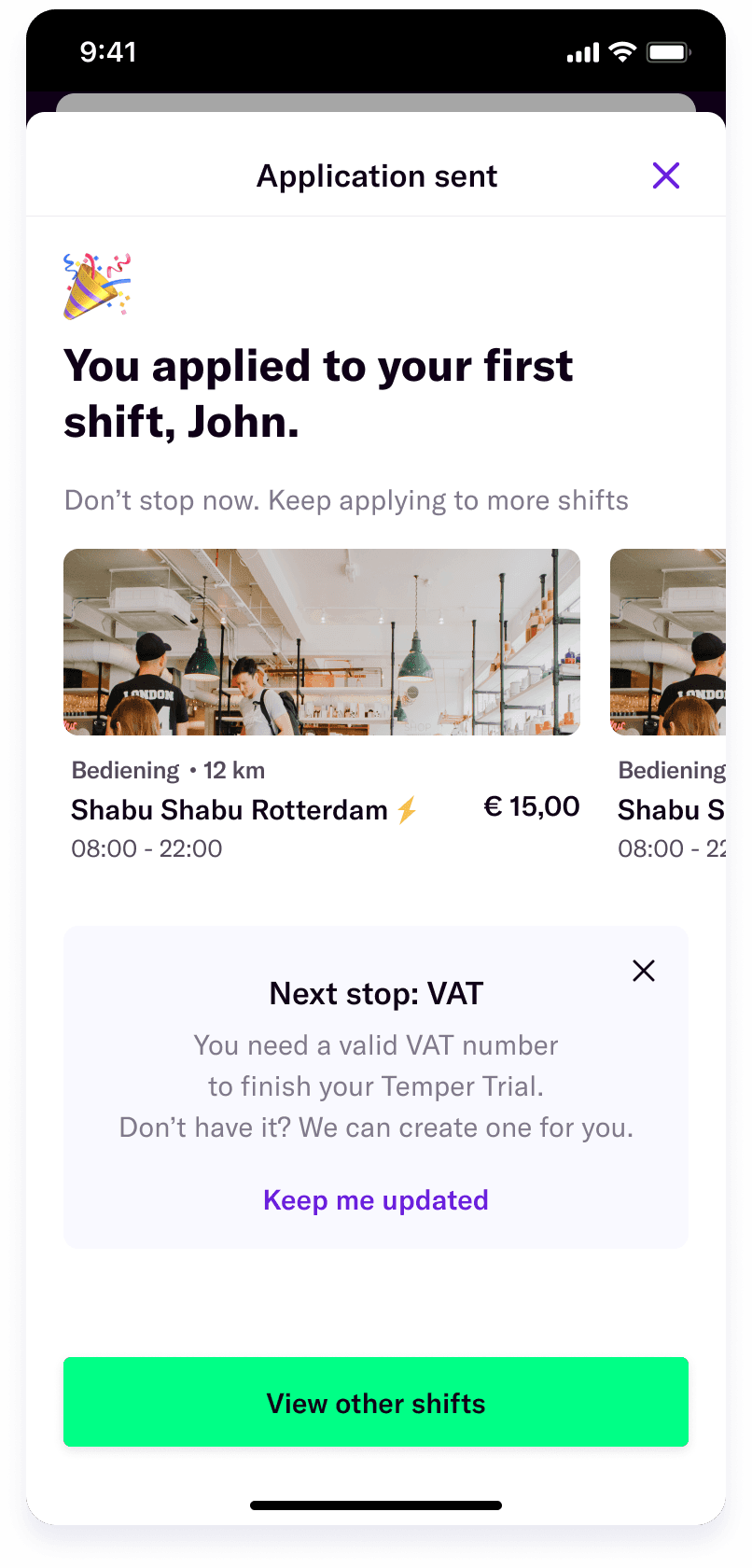 Firsts shift success - Temper