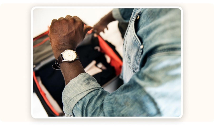 Someone wearing a wristwatch