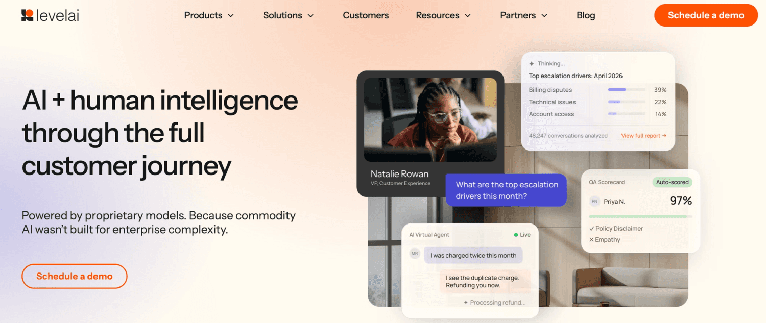 Level AI homepage: Best SurveyMonkey alternatives