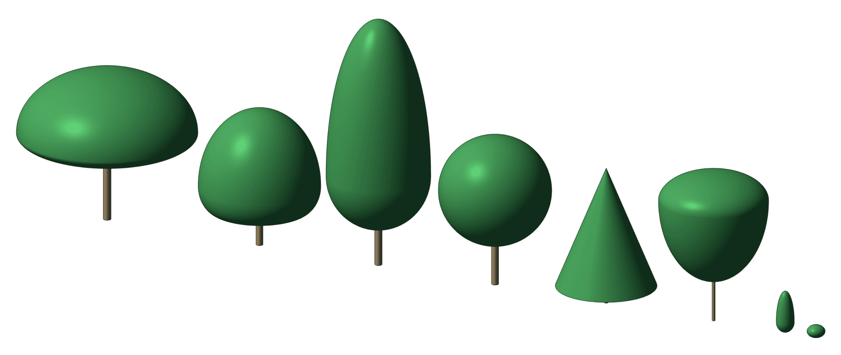 3D view showing coarse and medium level of detail in shaded mode.