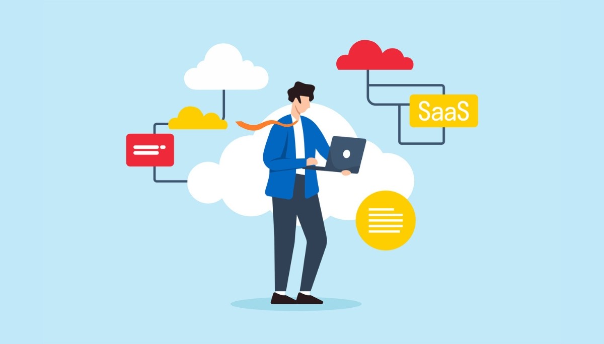 Illustration of two people adjusting interlocking gears within a circular arrow loop, surrounded by charts and checklists.