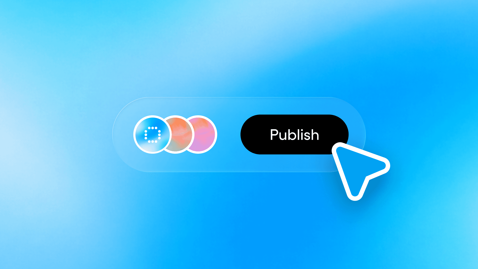 publish button with cursor