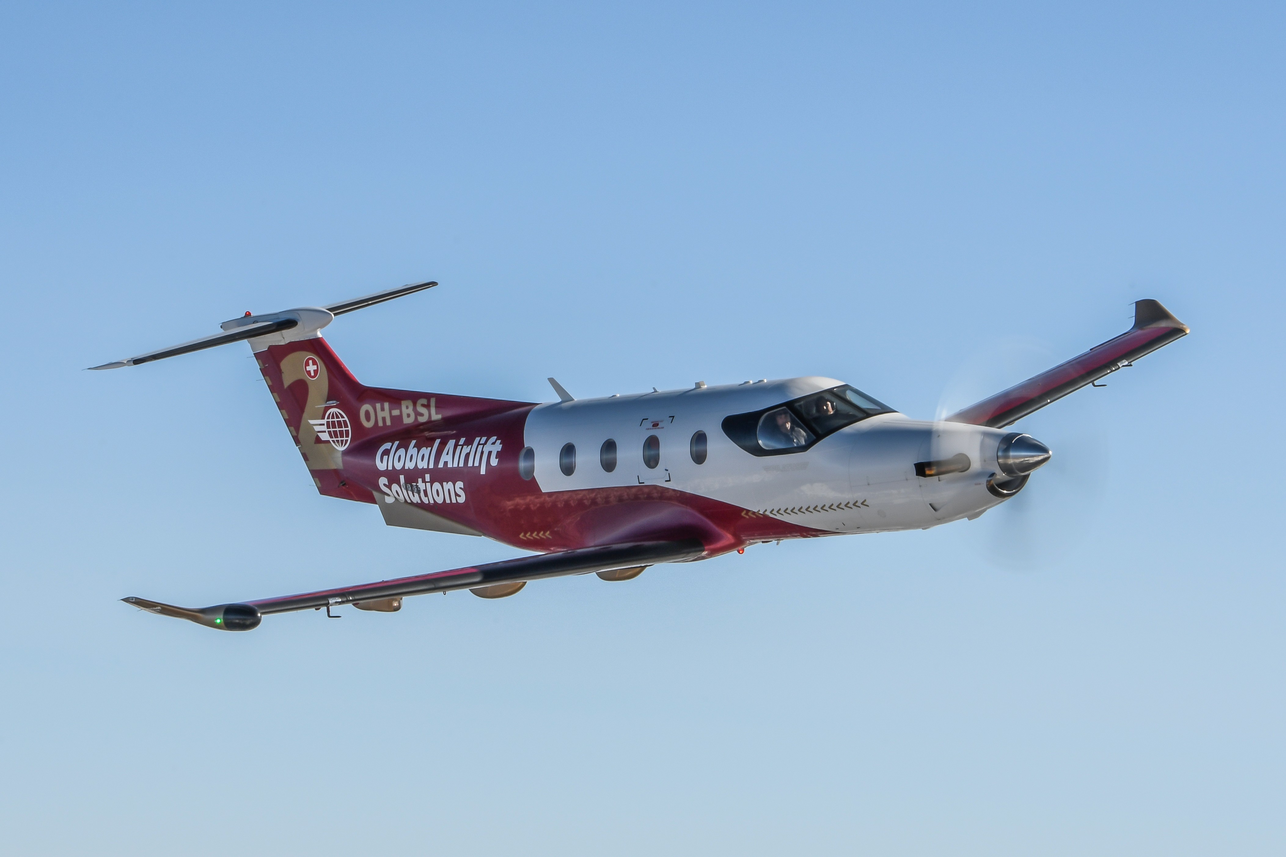 Pilatus PC-12 flying