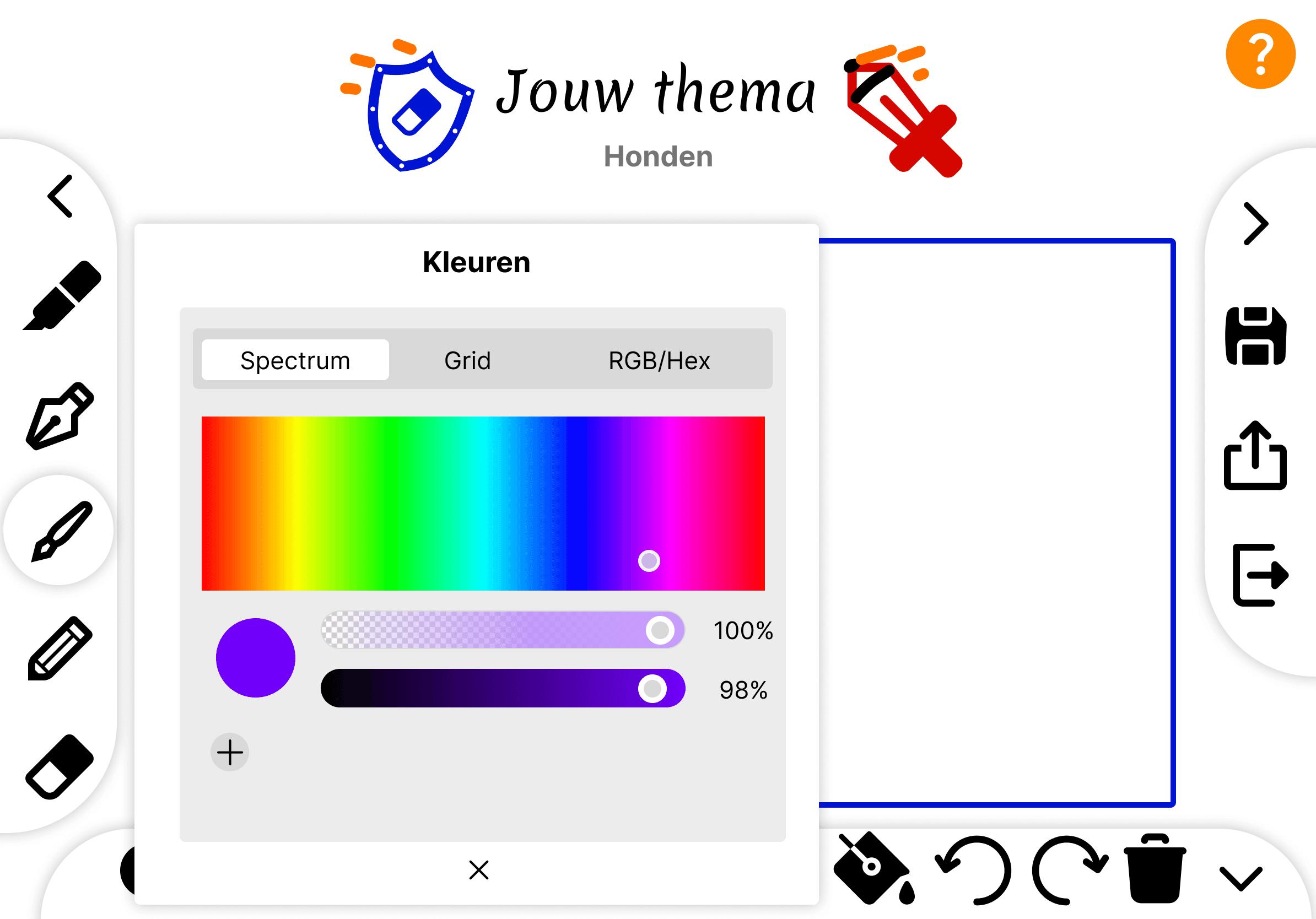 Choosing a color for drawing