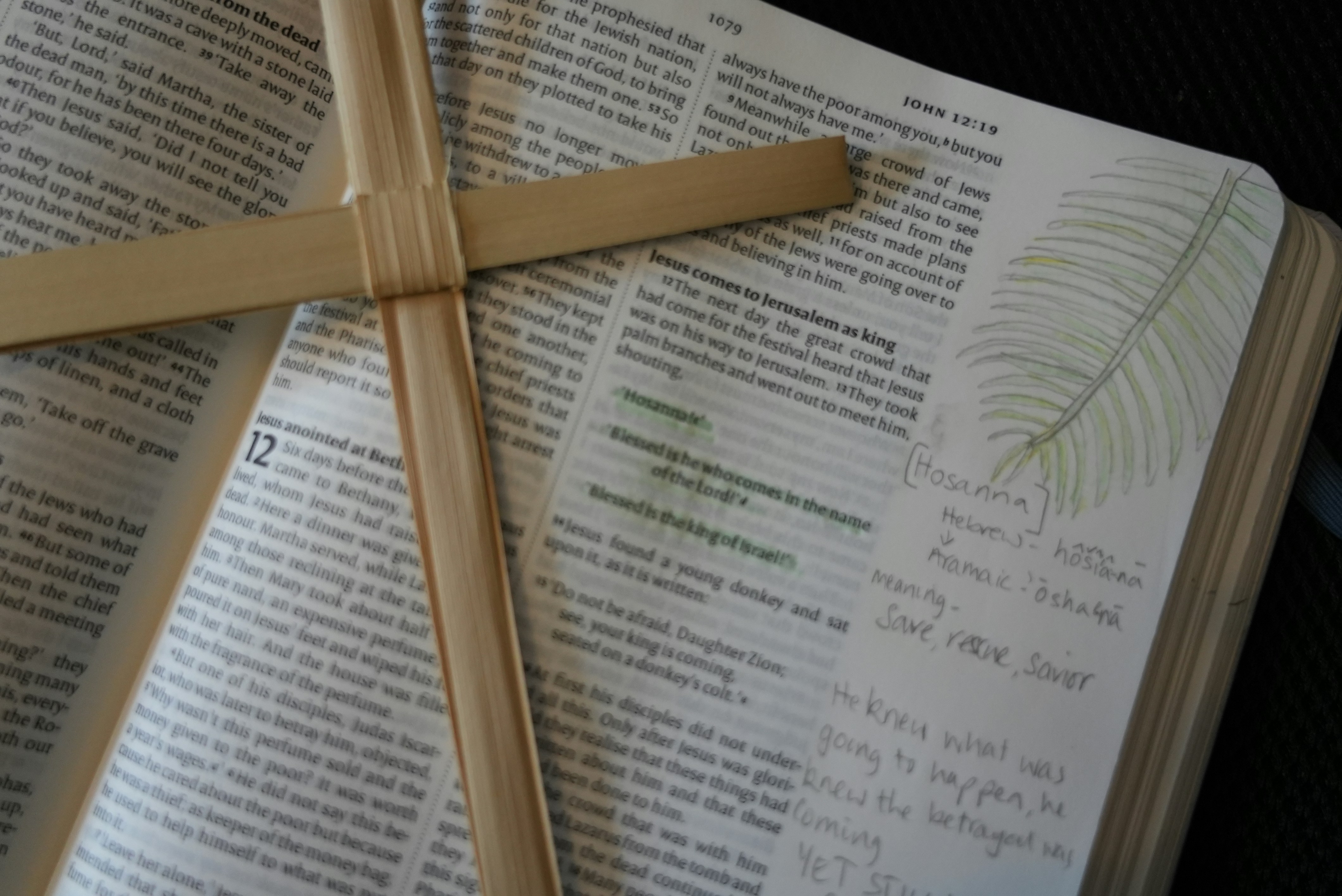 a cross on top of an open bible