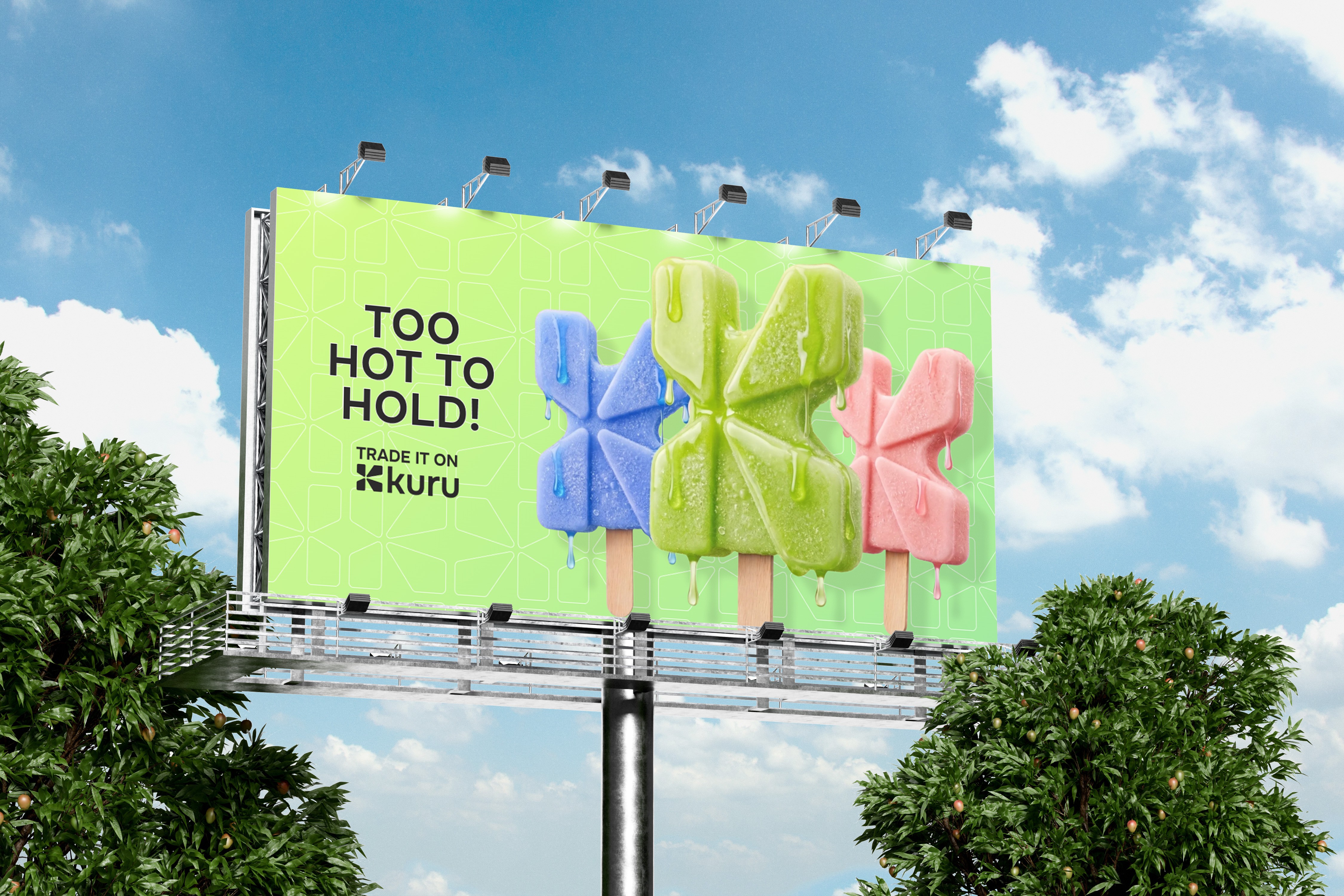 Mock up of conceptual billboard advertising for Kuru