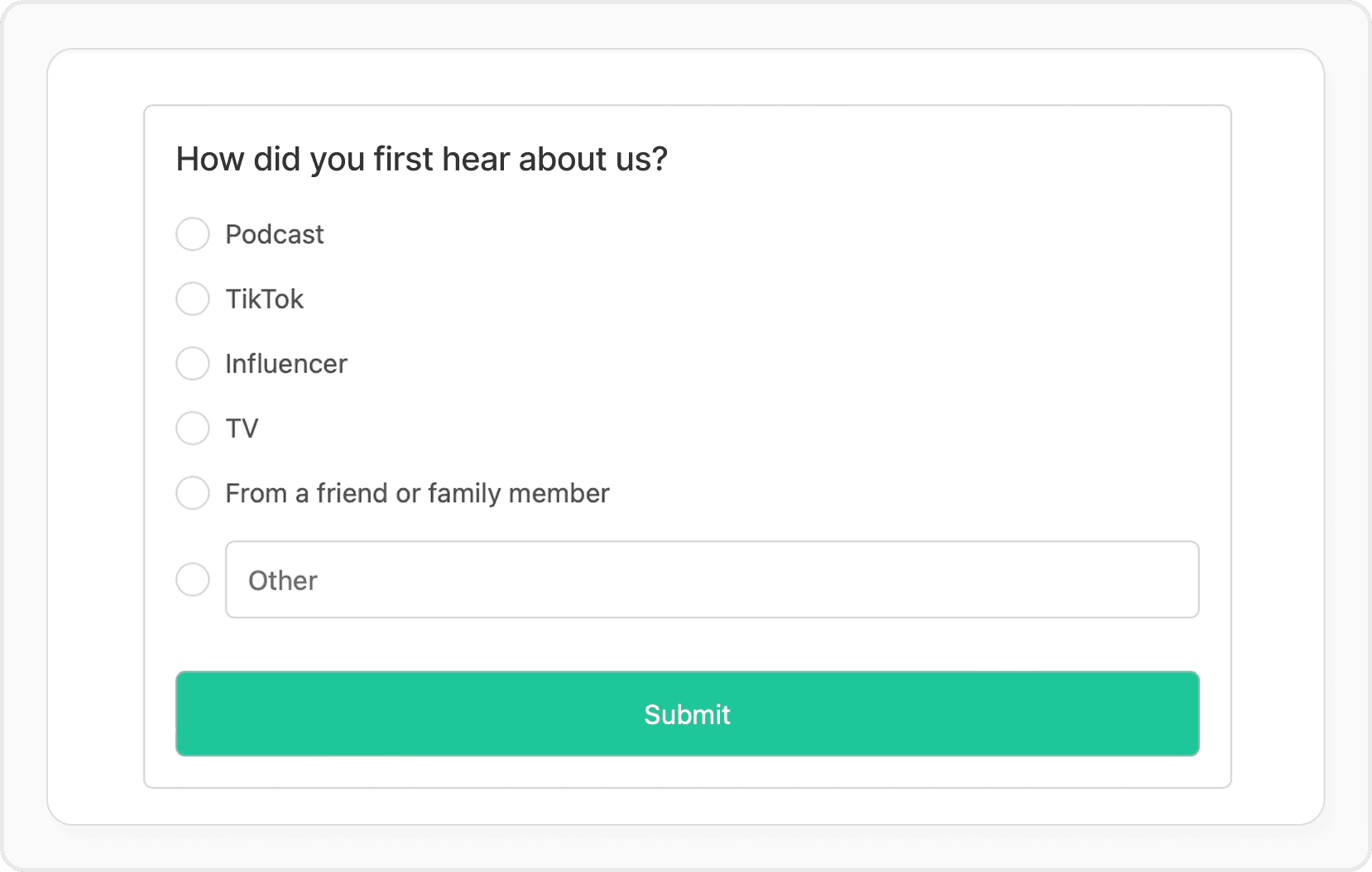 Attibution Survey Example