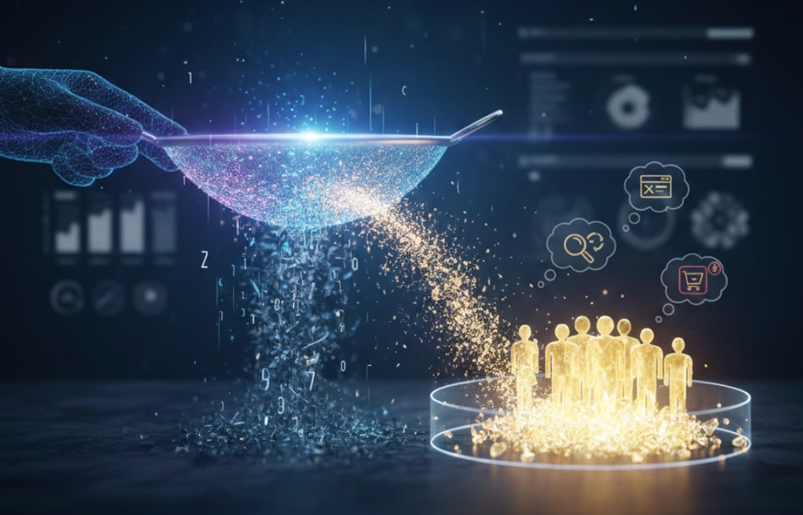 Data segmentation filtering high-value audiences from recovered analytics data