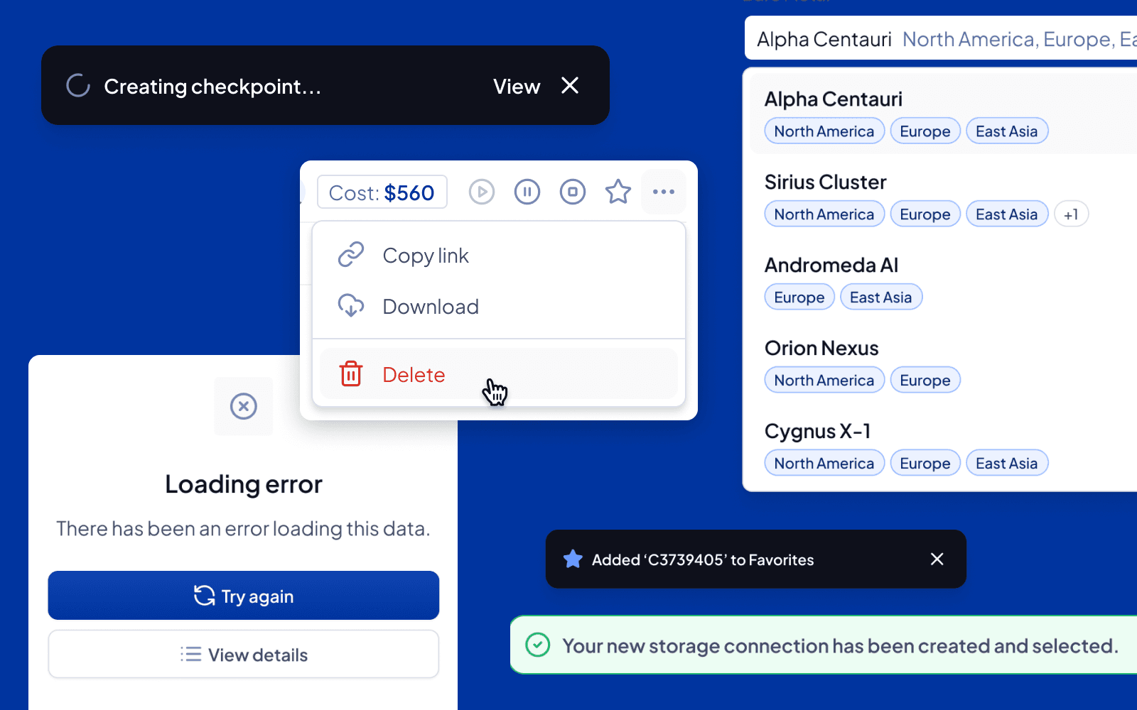 A visual overview of the variety of interactive elements designed by Oryzon Studio for the DHARMA Studio and DHARMA Marketplace.