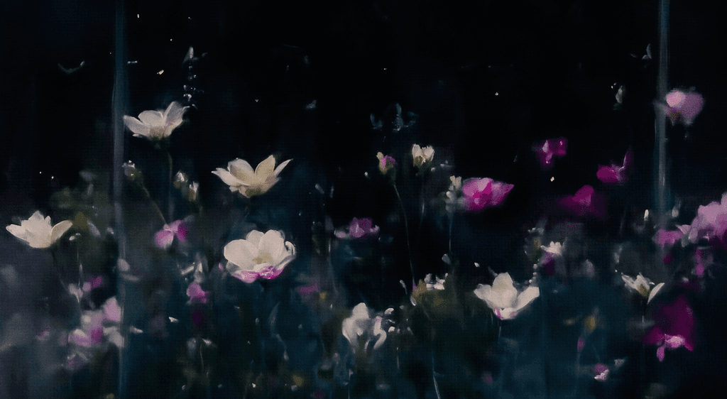 Abstract imprressionist painting of flowers
