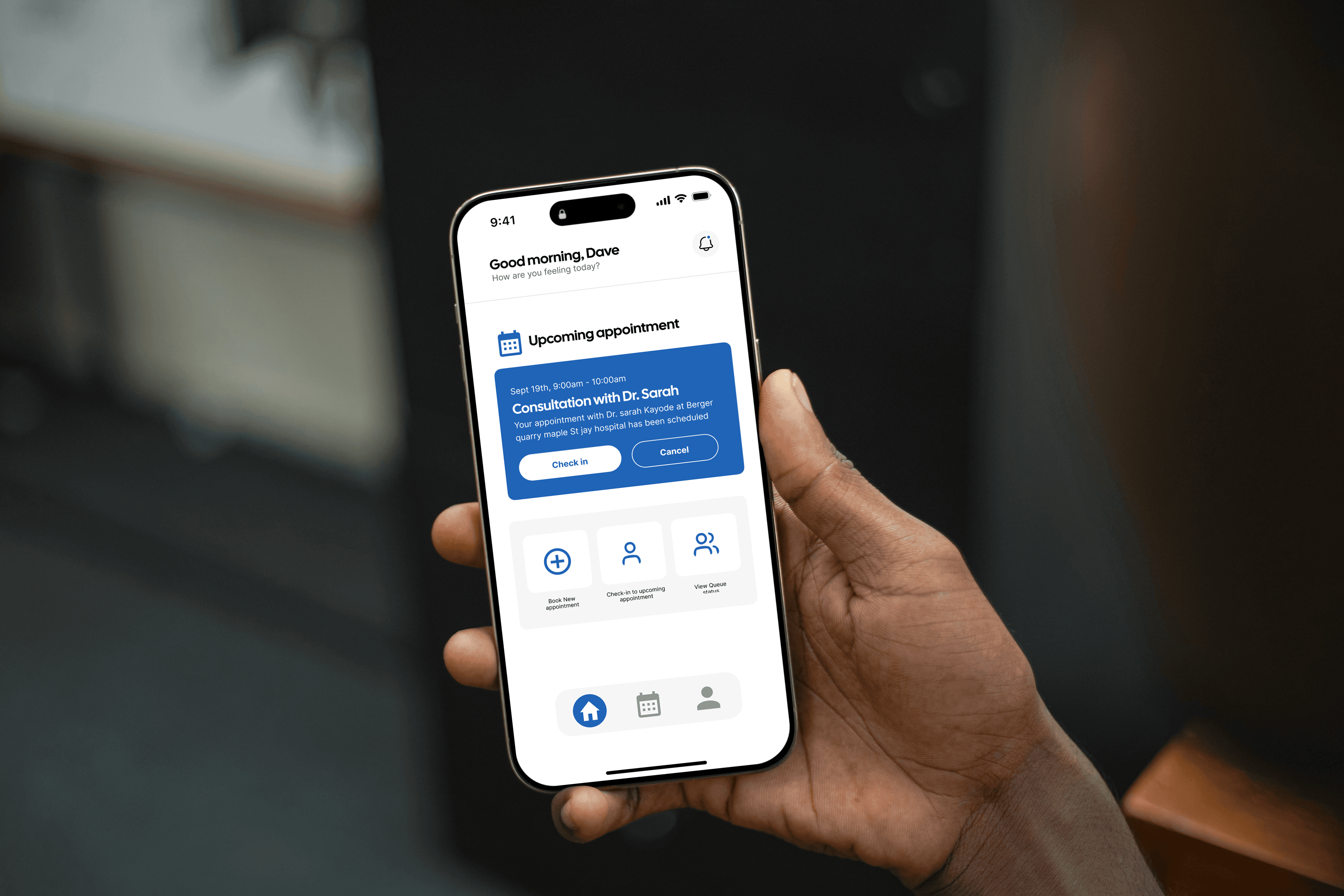 App Screen with open sidebar