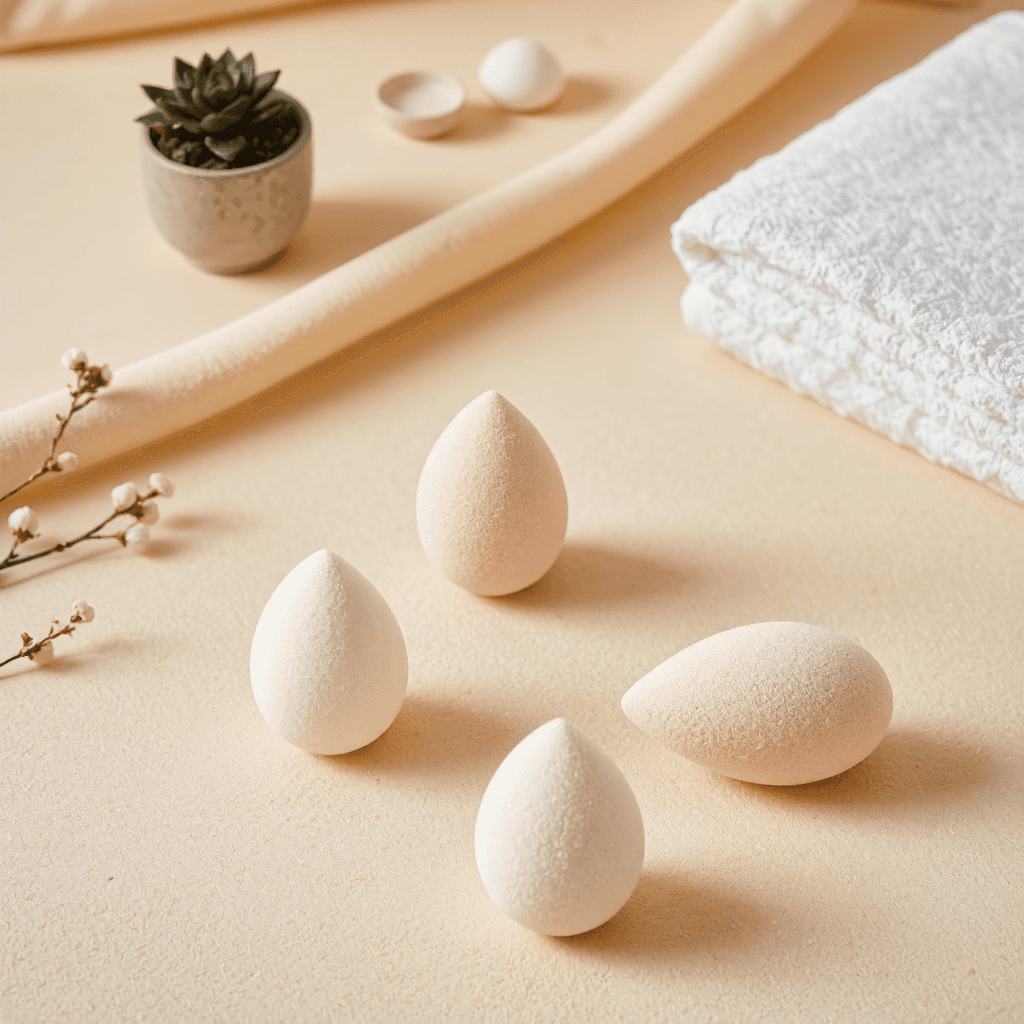 product photography of makeup sponges