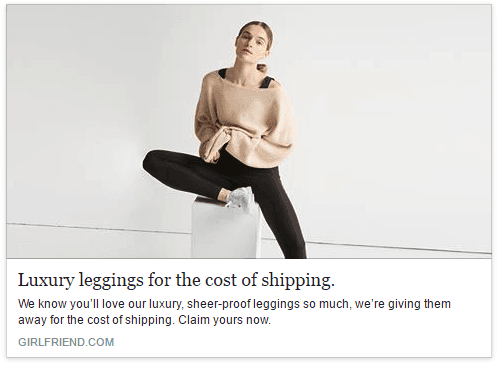 girlfriend collective sign up ad