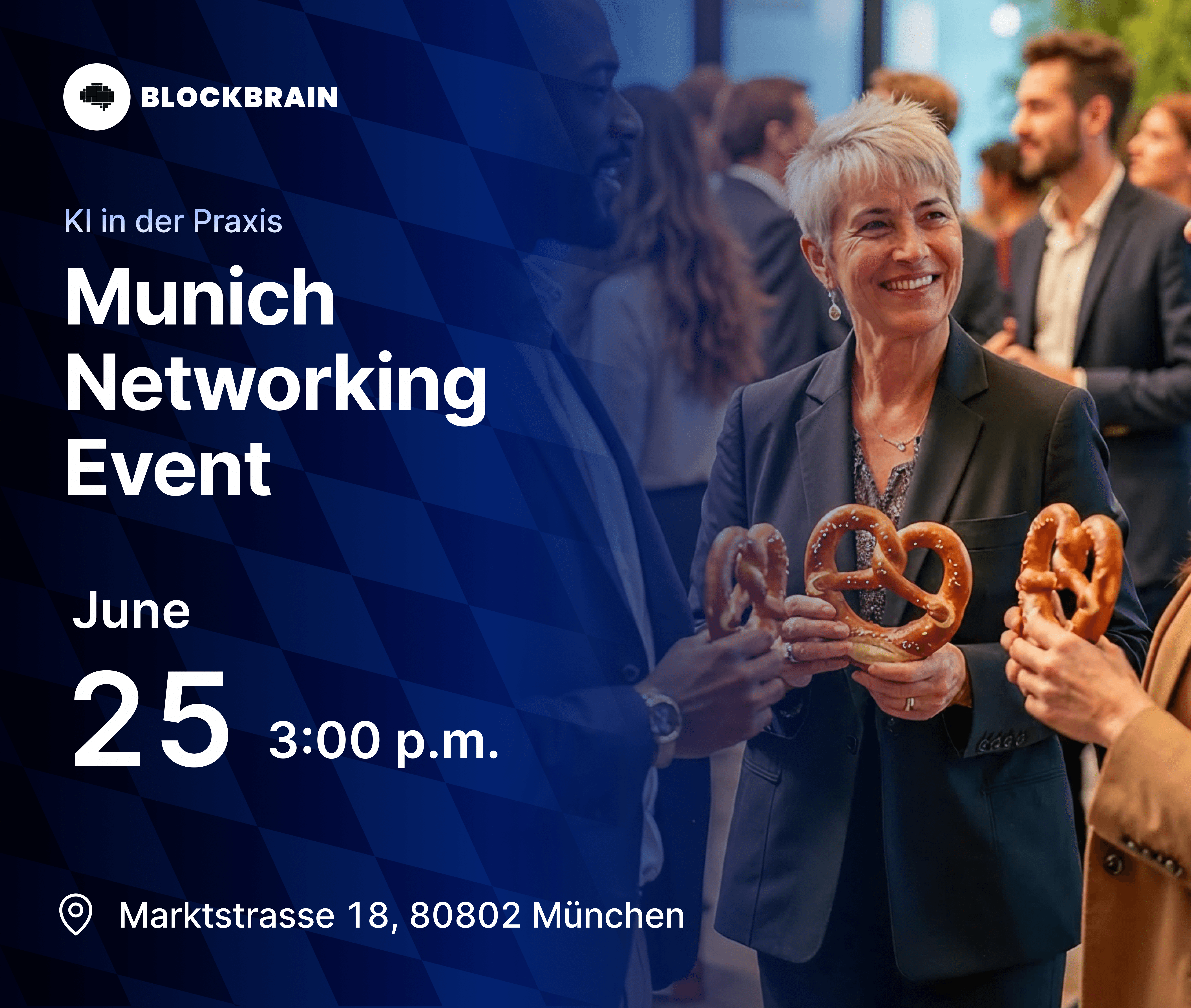 Begeisterte Teilnehmer beim Networking und Austausch auf einem Networking-Event in München