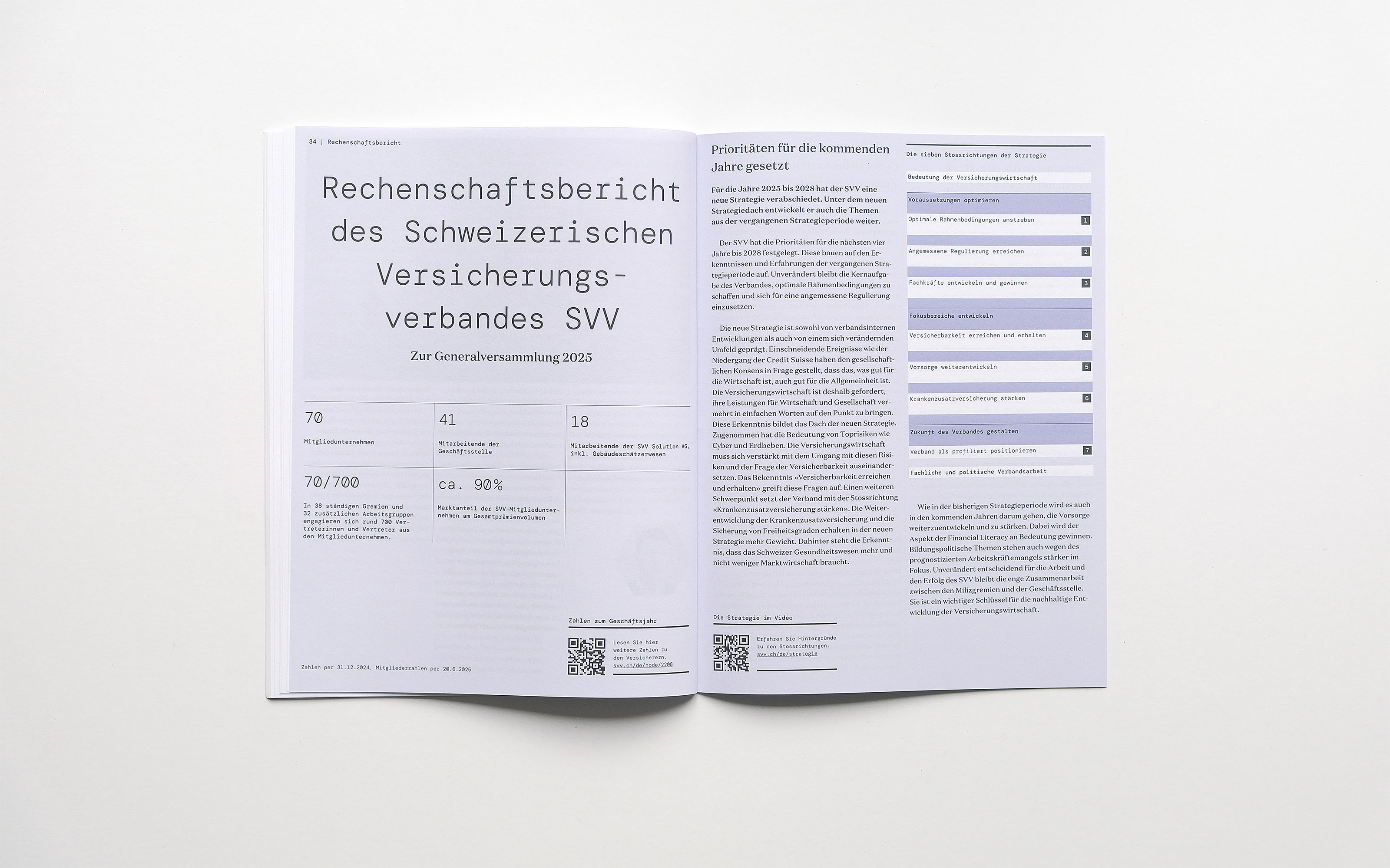 Der Rechenschaftsbericht des Magazins ist aufgeschlagen.
