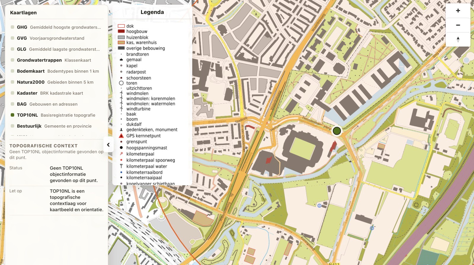 Projectoverzicht in Roottt met kaartlagen en bronstatus